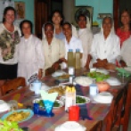 Sr Mariazinha, Sr Leotinha, Sr Alhira, Sr Carmelita, Sr Filomena and Sr Carmelita and one of their fabulous meals